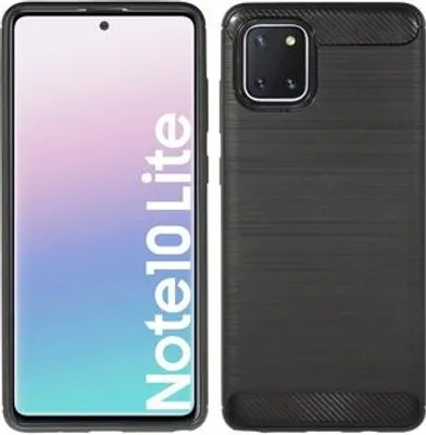 Obrázok produktu pre cofi1453® Silikónové puzdro Bumper Carbon kompatibilné s puzdrom SAMSUNG GALAXY NOTE 10 LITE (N770F) TPU Soft Mobile Phone Case Cover Protective Cover Black