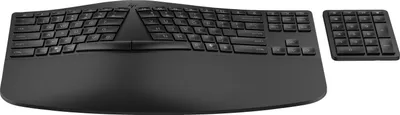 Image de HP Ergonomic Wireless Keyboard 960, Full size (100%), Sans fil, Sans fil RF + Bluetooth, Interrupteur à membrane, Noir