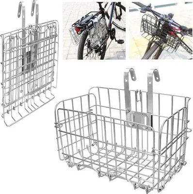 Produktbild von Famanu Fahrradkorb vorne - Faltbarer und abnehmbarer Metallgitter-Fahrradkorb mit Schnellverschluss für multifunktionalen Einsatz