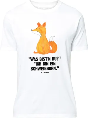 Produktbild von Mr. & Mrs. Panda Größe XL T-Shirt Einhorn Fuchs - Weiß - Geschenk, Shirt, Füchse, Unicorns, Tshirt, Einhörner, Unicorn, mit Spruch, Fuchshörnchen