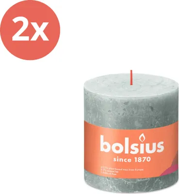 Zdjęcie produktu dla Bolsius - Rustykalna świeca filarowa - 100/100 - 1 sztuka w opakowaniu - Jadeitowa zieleń - Opakowanie wartościowe - 2 sztuki