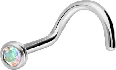 Produktbild von Nasenpiercing, Nasenstecker Titan Nasenstecker Spirale KRISTALL