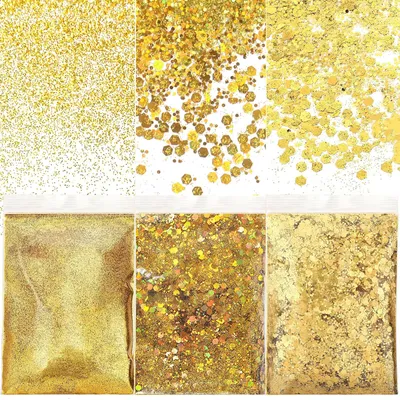 Goldener Glitterpuder 150 g, 3 Größen, für Basteln & Make-up