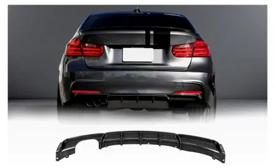 Produktbild von Heckdiffusor im Carbon-Look für M-Sport Stoßstange – passend für 3er F30/F31 2011-2019 aus ABS-Kunststoff