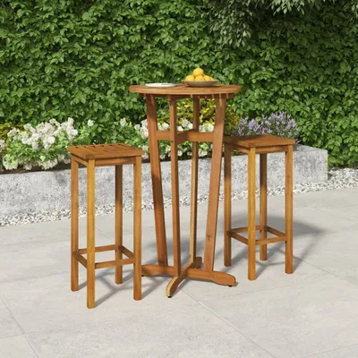 Produktbild von The Living Store 3-tlg. Gartenbar-Set Massivholz Akazie