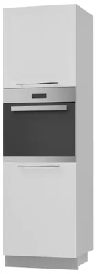 Produktbild von Backofenschrank KVANTUM 2-türig 60cm Korpus- & Frontfarbe wählbar (Q-D14/RU/2D),weiß matt,grau