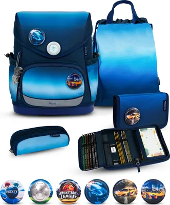 Produktbild von Belmil Compact Plus Premium Schulranzen Set 5-teilig "Blue Navy"