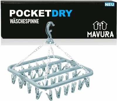 Produktbild von POCKETDRY Sockentrockner 32 Sockenklammern Wäschekrake Wäschespinne Sockenhänger Camping