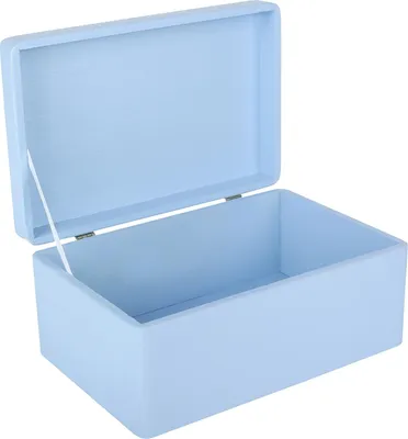 Image de Creative Deco Boite de Rangement en Bois Bleu 30 x 20 x 14 cm (+/- 1 cm)