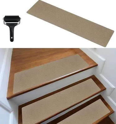 Produktbild von Famanu Treppenmatten modern beige selbstklebend 75 x 20 cm - Set von 15