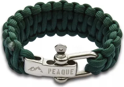 Produktbild von PEAQUE Survival Armband aus Paracord - Grün - verstellbarer Edelstahlverschluss