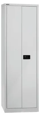 Produktbild von BISLEY Flügeltürenschrank Universal, 4 Fachböden, 5 OH, B 600 mm, Metall, 645 Lichtgrau, 40 x 60 x 195 cm
