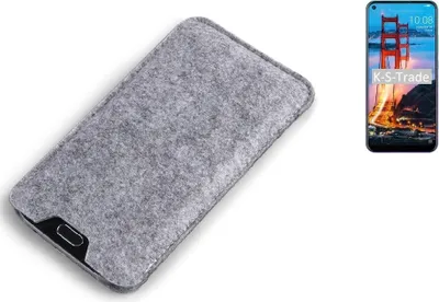 Produktbild von K-S-Trade Filz Handyhülle kompatibel mit ZTE Blade V2020 Schutzhülle Filztasche Filz Tasche Case Sleeve Handy Hülle Filzhülle grau