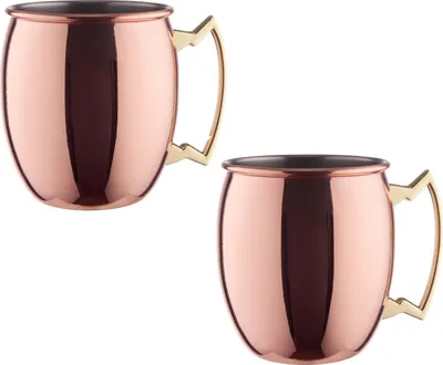 Produktbild von 2x Edelstahl Moscow Mule Becher in Rosegold 470 ml Cocktailkrug Cocktailbecher Edelstahlbecher Cocktailtasse