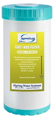 Obrázek produktu pro Filtr na vodu GAC+KDF, rozměry 10" x 4,5", pro systémy pod umyvadlem