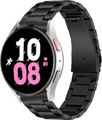 Produktbild von Strap-it Titanarmband - Kompatibel mit Samsung Galaxy Watch 5 Armband 44mm Ersatzarmband - Titanium - Hochwertiges Material - für Samsung Galaxy Armband Schwarz