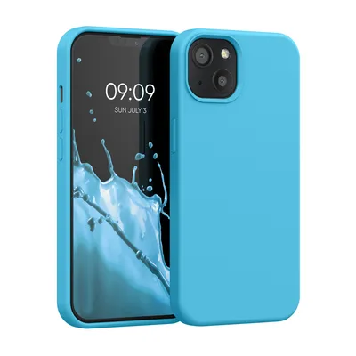 Produktbild von kwmobile Handyhülle für iPhone 13 Hülle, für iPhone 13 Case - Hülle Silikon - kabelloses Laden - Meerblau