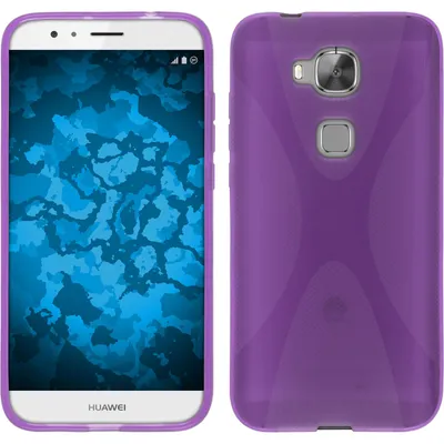 Produktbild von PhoneNatic Case kompatibel mit Huawei G8 - lila Silikon Hülle X-Style + 2 Schutzfolien