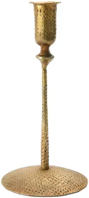 Obrázok produktu pre Mosadzný svietnik, antická mosadz, 4 palce, ručne kovaný, kovový držiak s povrchovou úpravou v štýle „hammered“