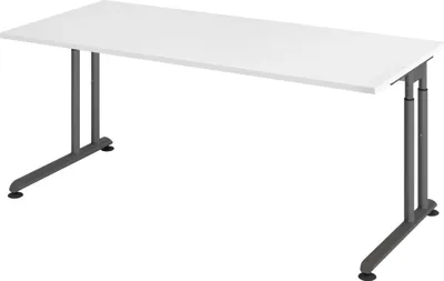 Produktbild von bümö Schreibtisch Serie-Z - Nachbildung: Weiß, Gestell: Graphit, Größe:  180 x 80 cm