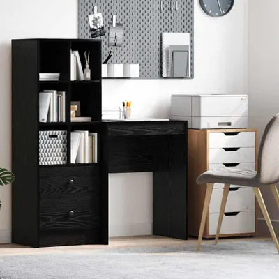Image de Maison Exclusive - Bureau aspect chêne noir 60 x 40 x 76 cm