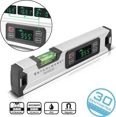 Produktbild von STAHLWERK Digitale Wasserwaage DW-300 ST aus Aluminium mit 300 mm Länge