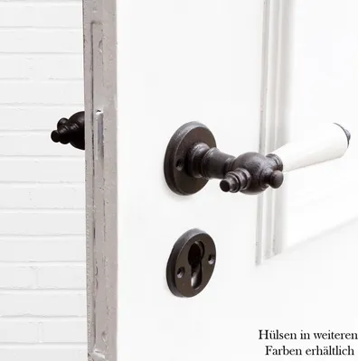 Produktbild von Drückergarnitur für Haustüren,  Edles Design | PZ | Eisen braun