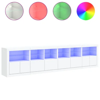Image de Buffet avec lumières LED blanc 283x37x67 cm