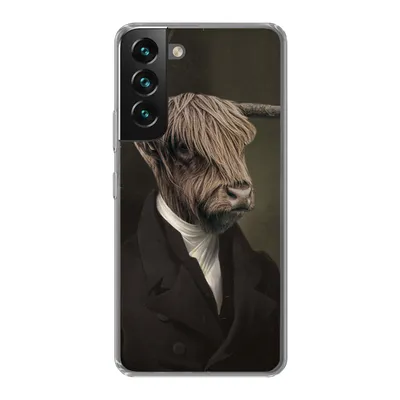 Produktbild von MuchoWow® Handyhülle Schutzhülle Hülle für Samsung Galaxy S22 Plus Schottischer Highlander - Malerei - Tiere Silikon Softcase Handy Hülle - Schutzabdeckung