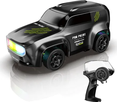Zdjęcie produktu dla Mini samochód zdalnie sterowany, 2,4 GHz, 4WD, duża prędkość w skali 1:64 z oświetleniem LED, zabawka elektryczna na akumulator, prezent urodzinowy dla chłopców, dziewczynek i dzieci