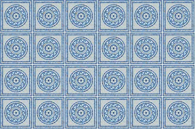 Produktbild von Fliesenaufkleber 15x15 cm – 24 Stück – Selbstklebend – Wasserfest – Pflegeleicht – Hitzebeständig – Für Küche & Bad – Geometrische Kreise in einem Raster