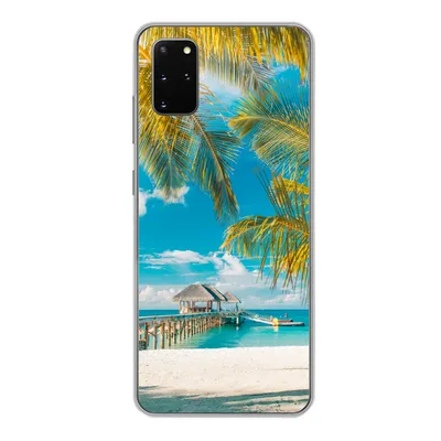 Produktbild von MuchoWow® Handyhülle Schutzhülle Hülle für Samsung Galaxy S20 Plus Strand - Palme - Meer Silikon Softcase Handy Hülle - Hartschale