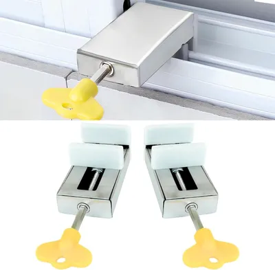 Produktbild von Schiebefensterschloss 2 Stück, Sicherheitsschiebetürstopper, Einfache Installation, Für Kinderfenster
