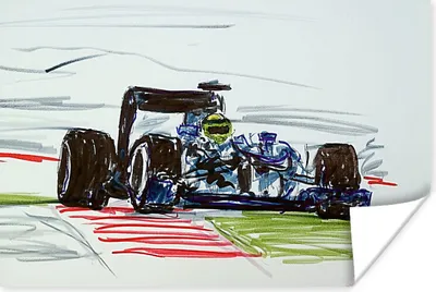 Produktbild von MuchoWow® Poster Eine Illustration eines Rennwagens aus der Formel 1 180x120 cm - Fotoplakat