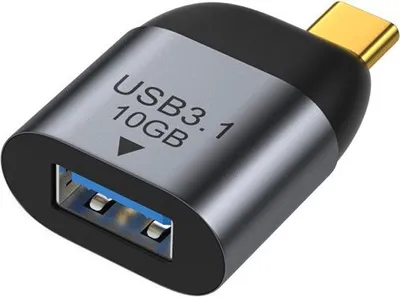 Produktbild von INF USB-Buchse auf Typ-C Stecker Adapter – 10 Gbit/s Datenübertragung, Grau