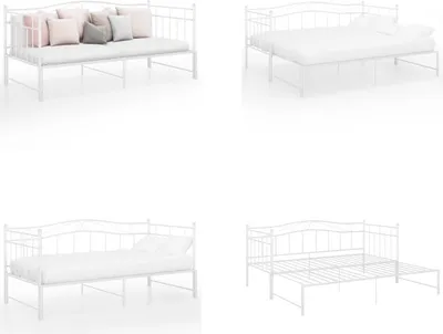 Obrázek produktu pro vidaXL Výsuvný rám rozkládací pohovky bílý kov 90x200 cm - Rám rozkládací pohovky - Rám rozkládací pohovky - Rozkládací pohovka s výsuvným lůžkem