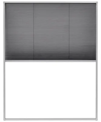 Image de Fenêtres anti-moustiques en aluminium - Stores plissés anti-insectes - 80 x 100 cm - Fermeture magnétique - Pour cadres de fenêtres - Noir