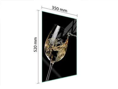 Produktbild von Gehärtetes Glas-Schneidebrett & Servierplatte 35x52 cm, hygienisch, langlebig, Weinmotiv
