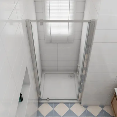 Produktbild von AICA_Nischentür Duschkabinen Drehtür 76x185cm Pendeltür 5mm NANO sicherheistglas Schwingtür Duschabtrennung Duschkabine