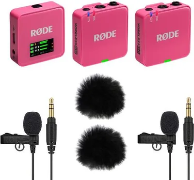 Zdjęcie produktu dla Rode Wireless GO Gen 3 Pink z 2x Lavalier GO i 2x WS05