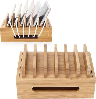 Produktbild von Telefon und Tablet Ständer, Holz, für Büro, mit Organizer Tray