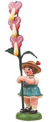 Produktbild von Blumenkind Mädchen mit Tränenden Herz (11cm) von Hubrig Volkskunst