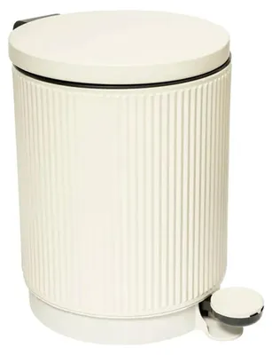 Produktbild von 5five Simply Smart Mülleimer Onyx, Pedal-Abfalleimer, Stahl, PP, Beige, 5 L, 200173A