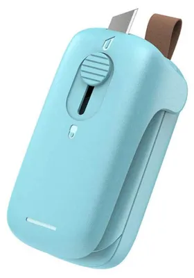 Mini-Versiegelungsgerät 2-in-1, tragbar, für Lebensmittel, blau
