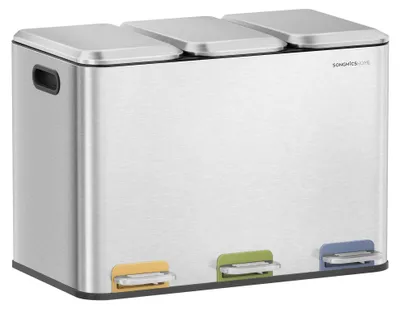 Produktbild von Mülleimer Küche 3 x 15 L Edelstahl Mülltrennsystem SONGMICS HOME Abfallbehälter