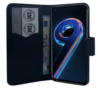 Produktbild von Buch Tasche "Fancy" Schutzhülle aufklappbare Hülle Standfunktion Zubehör kompatibel mit Realme 9 Pro schwarz