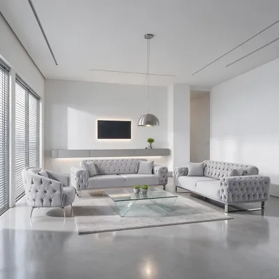 Produktbild von Sofa-Set Jumeirah, 3-Sitzer+2-Sitzer+Sessel ( Hellgrau )