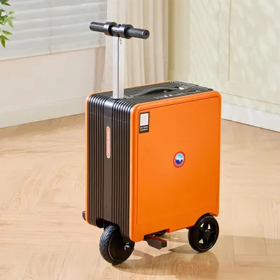 Zdjęcie produktu dla Walizka podręczna na kółkach elektryczna - torba transportowa - 50 cm - wykonana z ABS - z zamkiem TSA - z obrotowymi kółkami - pomarańczowa