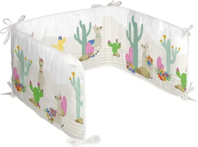 Immagine prodotto di Protezione per culla HappyFriday Moshi Moshi Simpatici lama colorati 210 x 40 cm