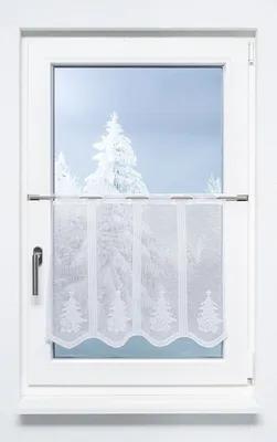 Produktbild von Scheibengardine von Lysel - Tannenbaum mit Geschenken  (Bx H) 90cm * 50cm weiß